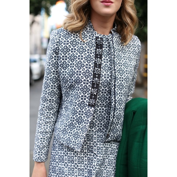 TORY BURCH Embellished Wool Blazer - Picture 3 of 8